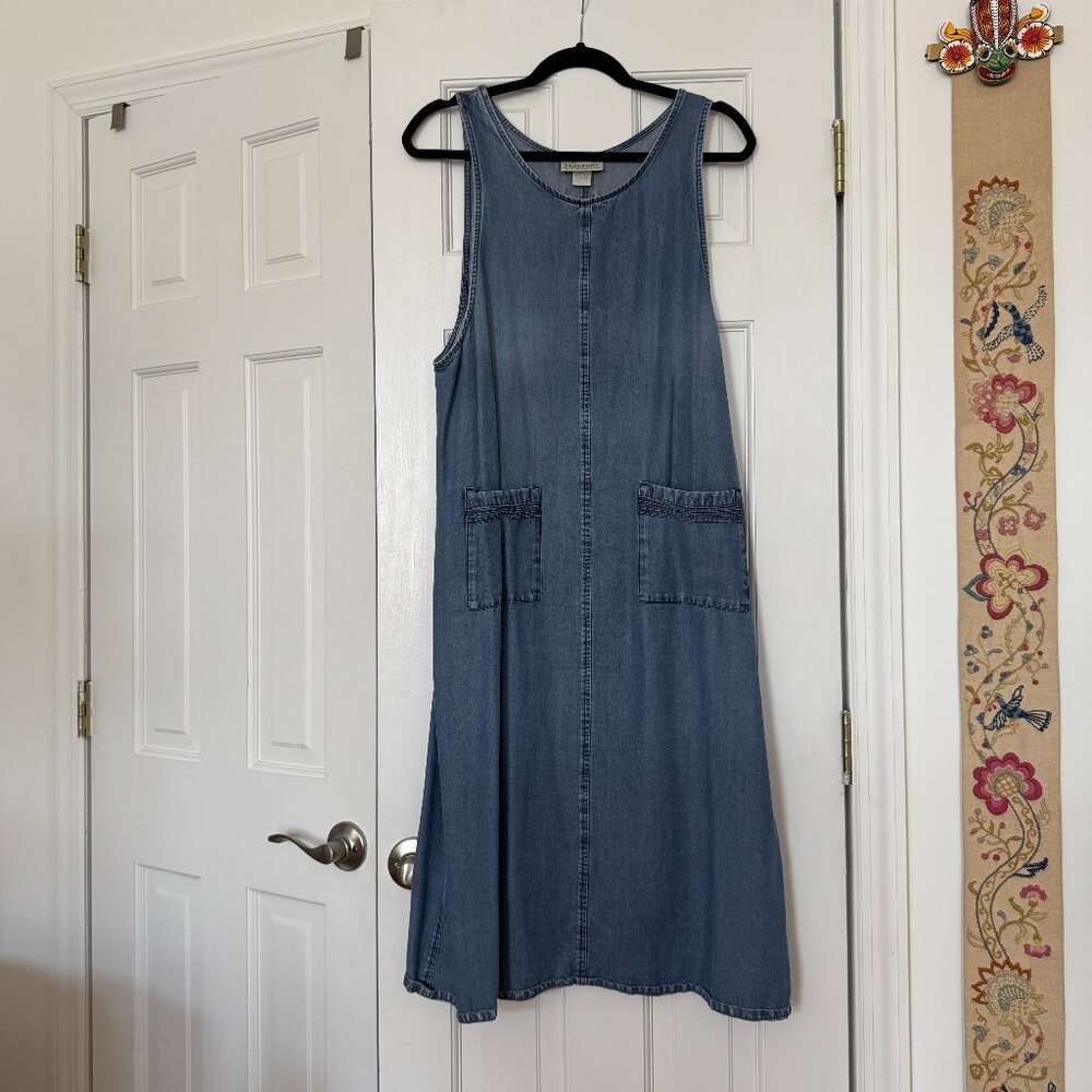 90's lightweight denim sleeveless dress or jumper